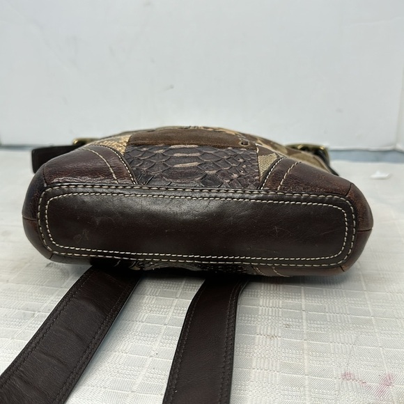 Vintage Coach Animal Print Patchwork Suede, Leather, Canvas & Velvet Hobo Bag - Picture 5 of 8